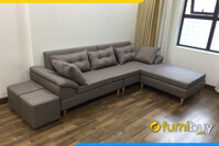 Ghế sofa phòng khách hiện đại góc chữ L 2 lưng tựa bọc nỉ FB PK162