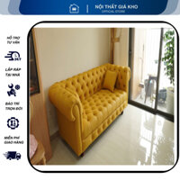 Ghế sofa tân cổ điển bọc da cao cấp 2 chỗ ngồi - sofa băng tân cổ điển - ghế sofa văng chờ 2m2