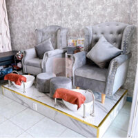 Ghế Sofa Tân Cổ Điển Nữ Hoàng - Ghế Nail Cho Tiệm Xinh Xinh Kèm Đôn