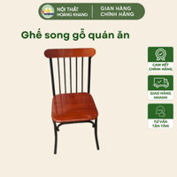 Ghế song gỗ quán ăn, ghế khung sắt mặt gỗ, ghế dựa quán nhậu