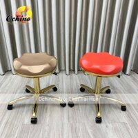 Ghế Spa Phun Săm Mẫu Tròn Vát Chân Bánh Xe Vàng Sao (Hàng Sẵn)