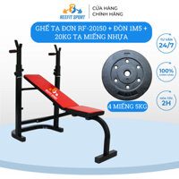 Ghế tạ đơn RF-20150 gồm đòn 1m5 và 20kg tạ miếng nhựa (4 miếng tạ 5kg)