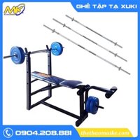 GHẾ TẠ XUKI XẾP GỌN - Hàng  chính hãng ( Kèm ĐÒN ĐẨY TẠ)