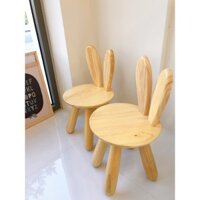 Ghế Tai Thỏ Gỗ Tự Nhiên Bàn Ghế Gỗ Cho Bé Mầm Non
