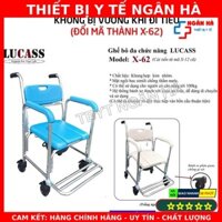 Ghế tắm cho người già ốm, ghế bô vệ sinh đa năng có bánh xe Lucass X-62 (tên cũ X12), đặt vừa bồn cầu - CHÍNH HÃNG