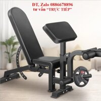 Ghế tập gym đa năng cao cấp, tập tạ tại nhà, thể thao, gym, tập tạ tay, tạ đẩy ngực, đá chân, móc chân, thể dục