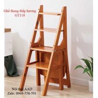 Ghế thang gỗ thắp hương cao cấp GT118 gấp gọn thông minh