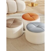 Ghế thấp gỗ đặc ghế thay giày gia dụng ghế da ghế ngồi sáng tạo phòng khách sang trọng ghế nhỏ nổi