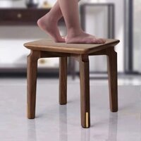 Ghế thấp nhỏ Gỗ óc chó đen Bắc Mỹ bằng gỗ nguyên khối nhỏ băng ghế gỗ hiện đại Ghế trẻ em đơn giản