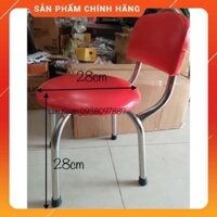 ghế thợ ngồi làm móng,ghế gác chân làm móng màu đỏ và đen chân inox chắc chắn