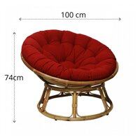 Ghế thư giãn bà bầu khung mây nệm vải Ghế ngủ trưa mẹ bầu khung tròn 1m PAPASAN  Nội thất CAPTA
