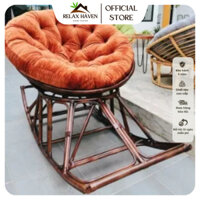 Ghế thư giãn bập bênh papasan mây decor phòng khách, nằm thư giãn nghỉ ngơi đọc sách/ Relax Haven_HCM