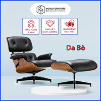 Ghế thư giãn Eames Lounge &amp; Ottoman - Biểu tượng ghế đọc sách cao cấp vượt thời gian - Da bò