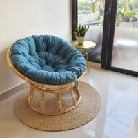 Ghế thư giãn papasan cao cấp  nệm vải bố xanh nhạt - Ghế không kèm đôn ghác chân