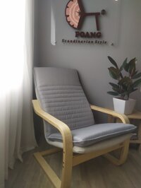 Ghế thư giãn Poang Armchair - hàng chính hãng - Ghi nhạt