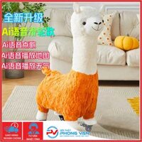 Ghế thú lông cừu cao cấp có bánh xe/ ghế lạc đà Alpaca có bánh xe