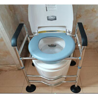 Ghế Toilet Cho Bà Bầu Bằng Thép Không Gỉ Dày, Ghế Toilet Cho Người Già, Người Tàn Tật, Giá Bồn Cầu Di Động