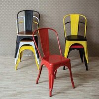 Ghế Tolix Sắt Có Tựa Nhập Khẩu, Ghế Cafe Sắt Sân Vườn