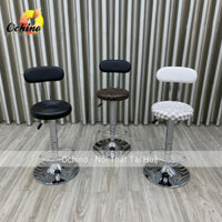 Ghế Trang Điểm, Ghế Bar Chân Xoay Mẫu Tròn Xoắn Có Tựa Lưng Chân Bạc Cao 60-80cm