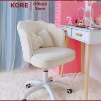 Ghế trang điểm gối nơ chân xoay nâng hạ, Ghế ngồi Salon Spa cao cấp sang trọng