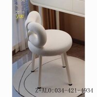 Ghế Trang Điểm Phong Cách Kem Ghế Trang Điểm Phòng Ngủ Đơn Giản Bàn Trang Điểm Lông Cừu Nơ Bướm Ghế Ghế Ghế Trang Điểm C