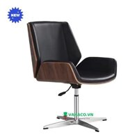 Ghế  trình ký chân xoay nệm da lưng gỗ Polywood: SG - A143-2