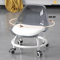 Ghế Tròn Xoay Bệt Có Tựa Lưng, Xoay 360 Êm Ru, Đệm Ghế Bằng Da PU Đàn Hồi Cực Tốt, Êm Ái, Chống Bám Bẩn và Nước GD07