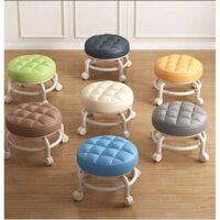 Ghế Tròn Xoay Bệt Nhiều Màu Có Bánh Xe đa Năng Xoay 360 độ