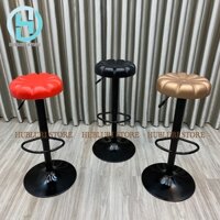 Ghế Tròn Xoay Mẫu Hoa Chân Đen Cao 60cm-80cm