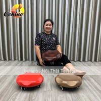 Ghế Tròn Xoay Thấp Ngồi Làm Nail, Ghế Đóng Hàng Bánh Xe Cao 12cm Tròn Vát ( Sẵn )