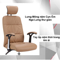 Ghế Trưởng Phòng, Văn Phòng Chân Xoay, Lưng Cao, Ngả Lưng Thư Giãn, Siêu Êm AZP-G507