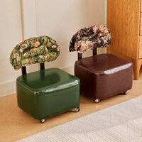 Ghế trượt, kiểu Trung Quốc mới, ghế sofa nhỏ, ghế xoay gỗ rắn jacquard, ghế đổi giày
