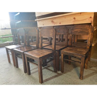 Ghế Tựa Lưng Gỗ Thông Nhập Khẩu New Zealand – Tựa Lưng Vintage, Cao 45cm, Phù Hợp Quán Cafe, Nhà Hàng, Phòng Ăn.