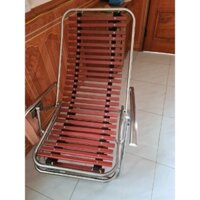 Ghế tựa , nằm khung inox , nan bằng gỗ