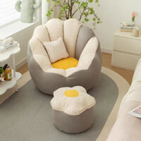 Ghế Túi Đậu Phòng Ngủ - Hạt Xốp Mềm + Đôn Gác Chân | Giải Trí/Đọc Sách Cho Mẹ Bỉm & Cặp Đôi