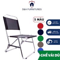Ghế Vải Dù Khung Inox Gấp Gọn cho quán Trà Chanh, Cafe, Câu Cá- D&H Furniture