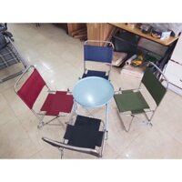 GHẾ VẢI DÙ KHUNG INOX GẤP GỌN cho quán Trà Chanh, Cafe, Câu Cá(GHẾ HOT TREND