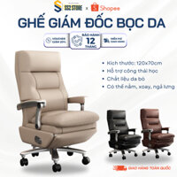 Ghế Văn Phòng Ghế Chủ Tịch Giám Đốc Lãnh Đạo Massage 7 Cấp Độ Cao Cấp Có Gác Chân Nhập Khẩu (Sẵn Đen)