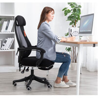 Ghế Văn Phòng Ngả Lưng Kèm Gác Chân, Có Tựa Đầu Siêu Êm chịu lực lớn 150kg 9529 - Siêu Phẩm Giá Tốt 2021 - Đen