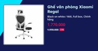Ghế văn phòng Xiaomi Regal (Black on white - Mới, Full box, Chính hãng)