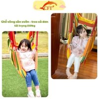 Ghế võng sân vườn, treo xà đơn trong nhà màu sắc cầu vòng tải trọng 150kg