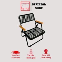 Ghế Xếp Cà Phê Gấp Gọn Sắt Sơn Tĩnh Điện, Ghế Sắt CNC Ngoài Trời