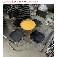 GHẾ XẾP CAFE INOX VẢI BỐ - LƯỚI