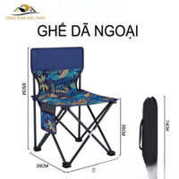 Ghế xếp dã ngoại du lịch gấp gọn tiện lợi vải dù khung nhôm cao cấp có túi đựng đi kèm, Ghế câu cá có tựa gấp gọn