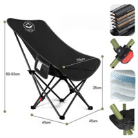 Ghế Xếp Gấp Gọn Ghế Camping Chịu Tải 140kg, Ghế Mặt Trăng Cắm Trại Vài Dù Tiện Lợi Đi Cắm Trại Cafe - GCC8