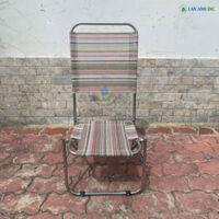 Ghế Xếp Inox Cafe Thổ Cẩm Lưng Cao