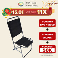 Ghế xếp lưng cao vải dù khung inox chắc chắn, ghế thích hợp cho quán trà chanh, trà sữa, du lịch dã ngoại
