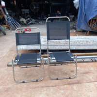 Ghế xếp lưng cao vải dù khung inox chắc chắn, ghế thích hợp cho quán trà chanh, trà sữa, du lịch dã ngoại