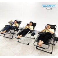 Ghế xếp ngủ thư giãn SUMIKA 179 các mẫu HOT 2020 - Tặng kèm khay đựng ly