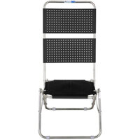 Ghế Xếp Nhựa Sườn Qui Phúc Inox Lưng Cao Đen